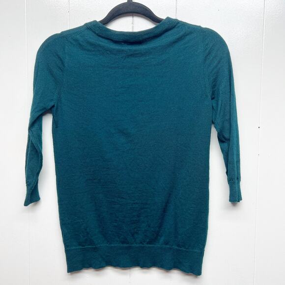 J. Crew 100% Merino Wool 3/4 Sleeve Women's Pullover Blue Sweater Size XS - Picture 6 of 12